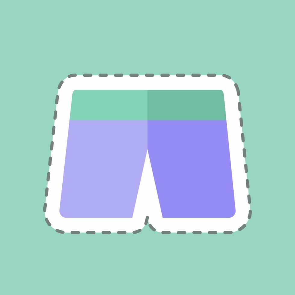 Sticker line cut Baby Shorts. suitable for Baby symbol vector
