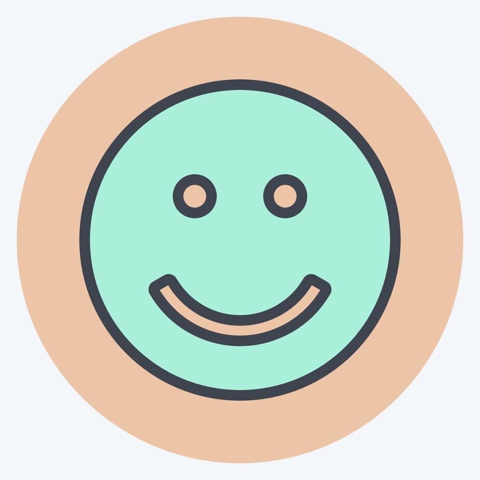 Icon Emoticon Smile. suitable for Emoticon symbol. vector