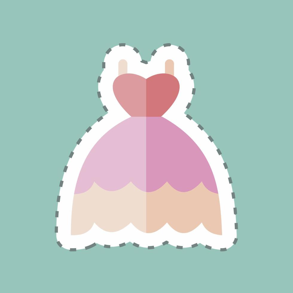 Sticker line cut Dress. suitable for Business symbol. simple design editable. design template vector. simple symbol illustration vector