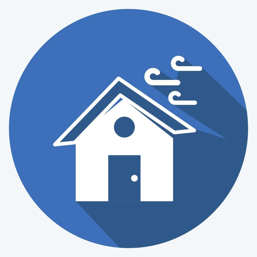 Icon Winds Hitting House. suitable for disasters symbol. vector