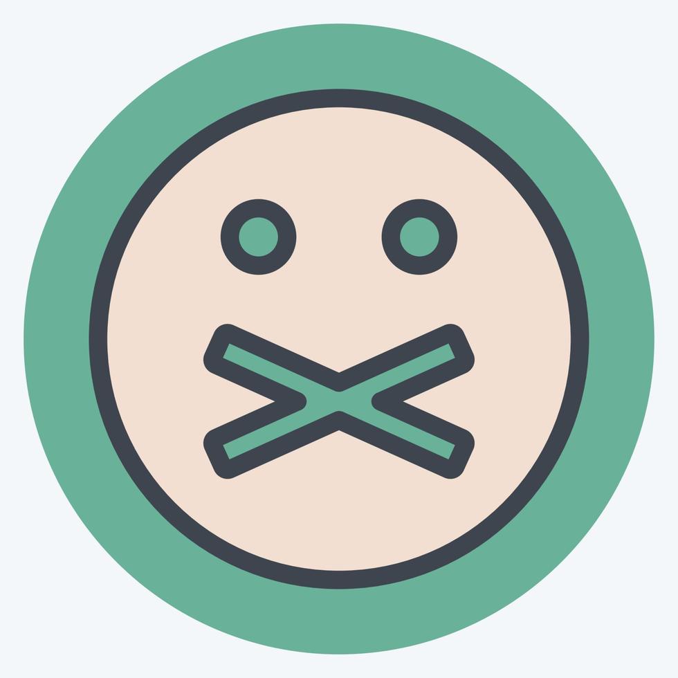 Icon Emoticon Don't Tell. suitable for Emoticon symbol vector