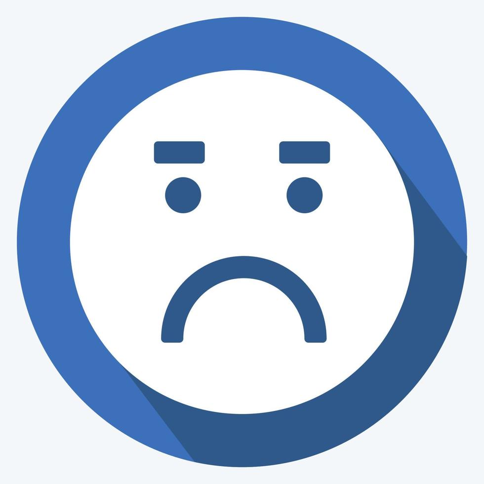 Icon Emoticon Worried. suitable for Emoticon symbol vector