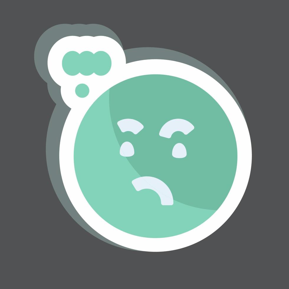 Sticker Emoticon Thinking. suitable for Emoticon symbol. vector