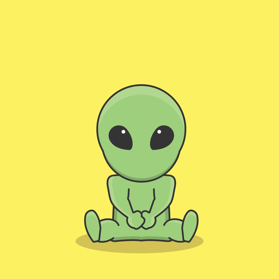 astronaut galaxy planet alien cartoon character vector