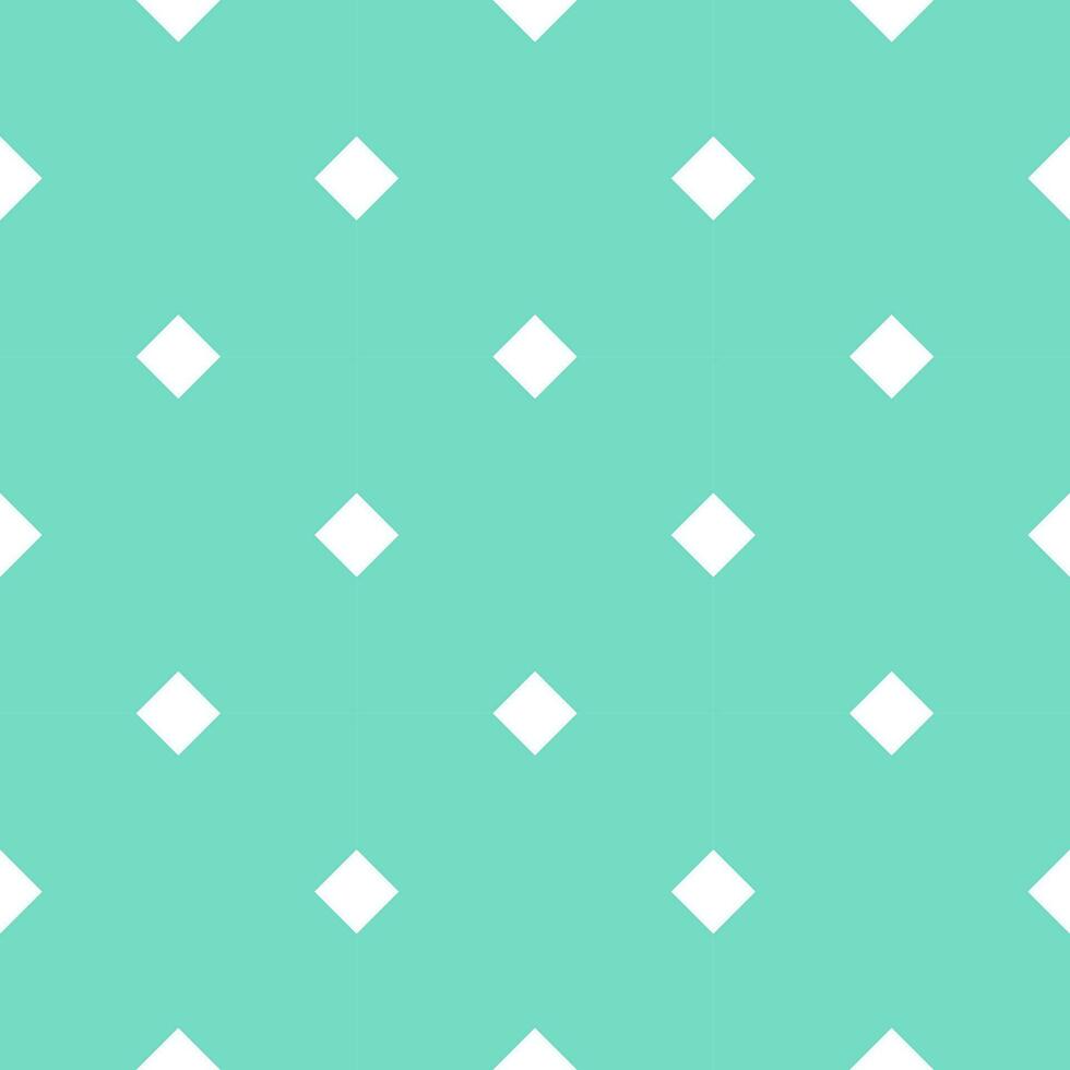 Seamless background with small white square pattern on green background. vector