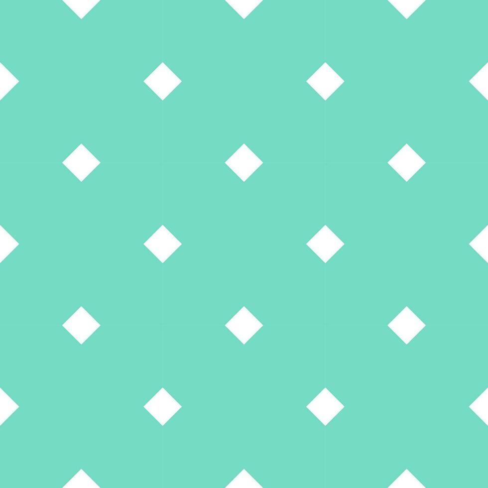 Seamless background with small white square pattern on green background. vector