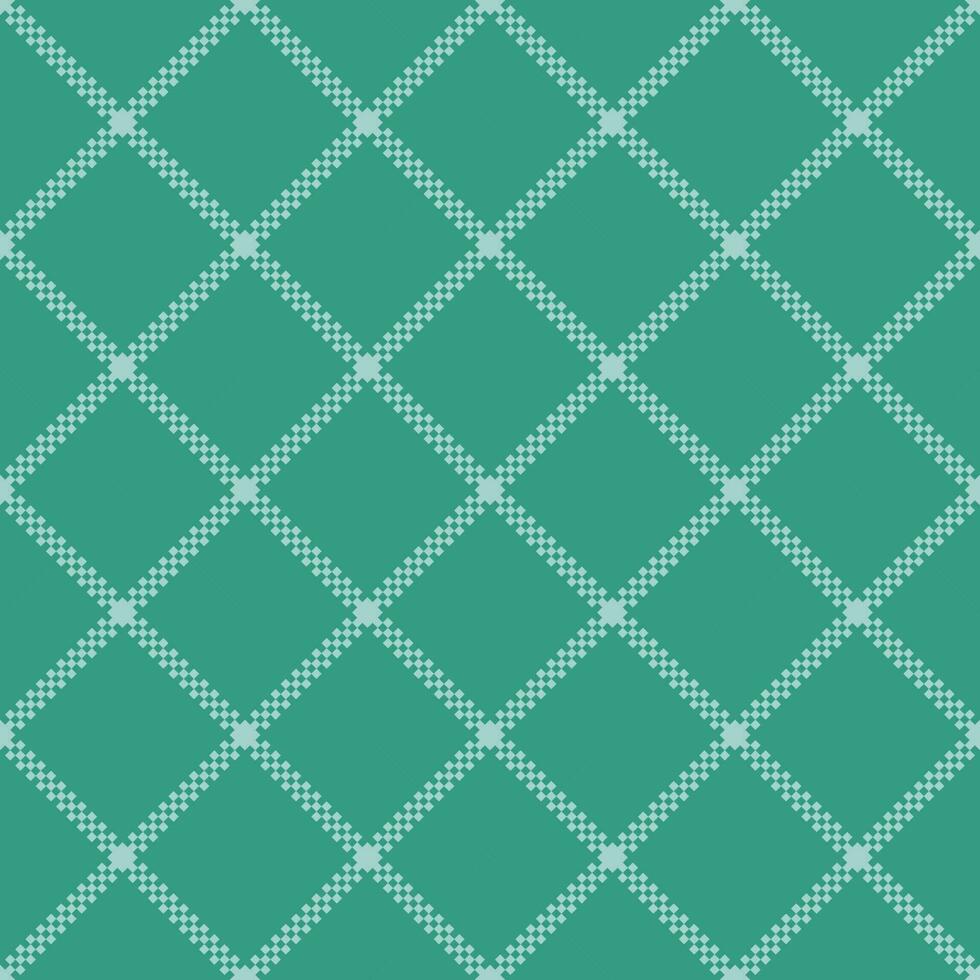 Seamless background with small squares merging white lines on a green background. vector