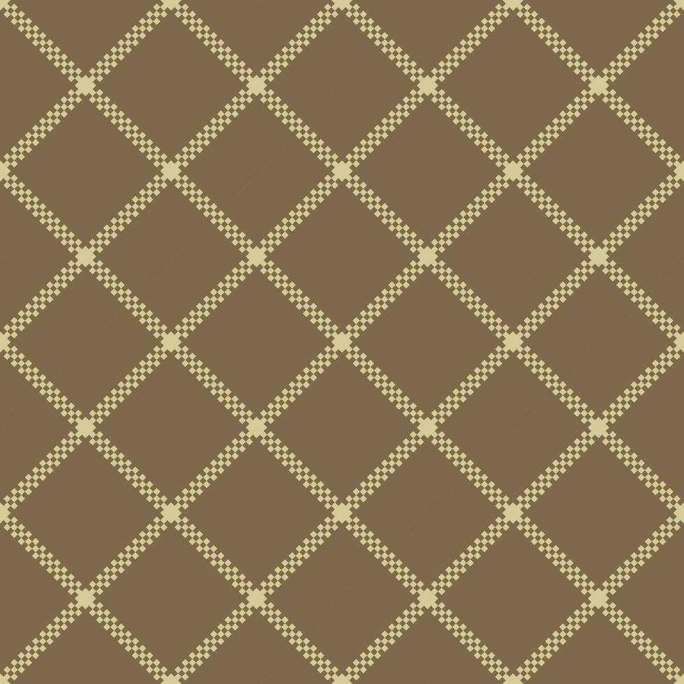 Seamless background with small squares merging white lines on a brown background. vector