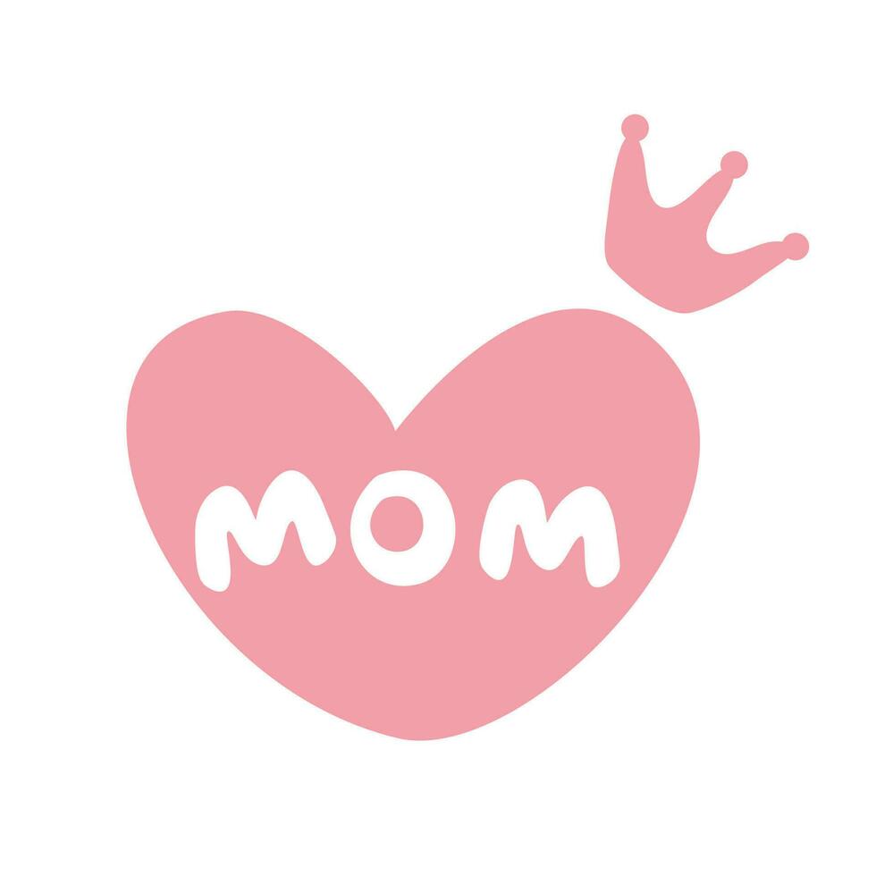 vector i love mom pink symbol