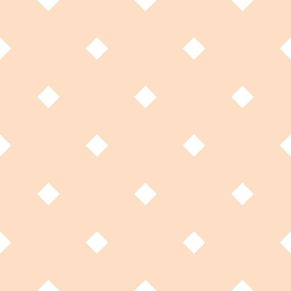 Seamless background with small white square patterns on a nude cream color background. vector