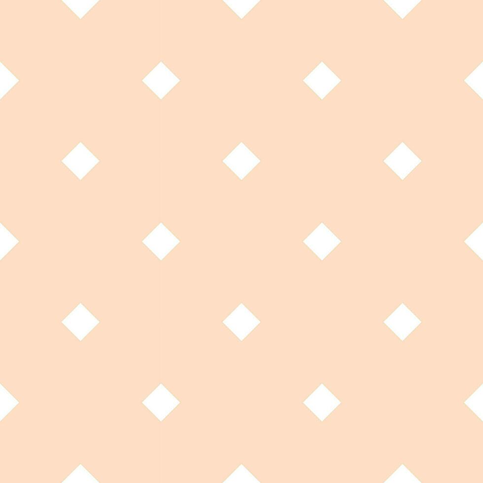 Seamless background with small white square patterns on a nude cream color background. vector