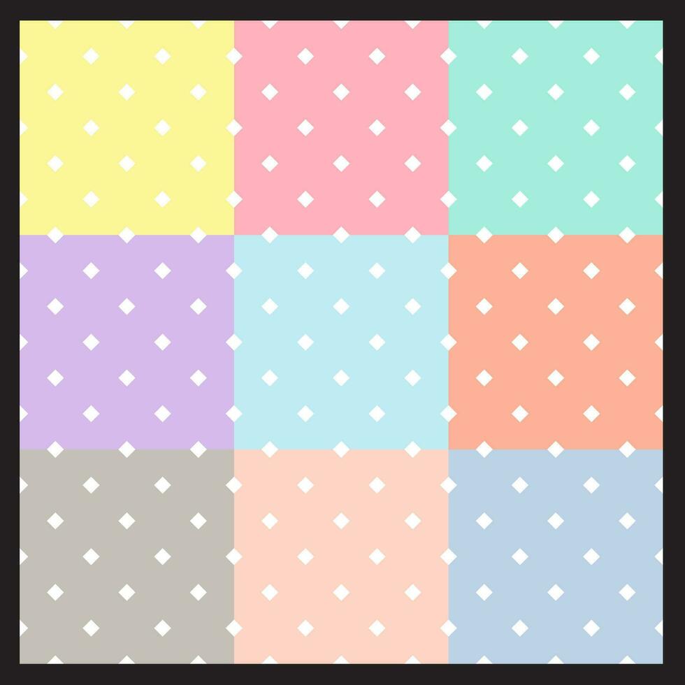 paquete de fondo transparente de patrones sin fisuras de cuadrados pequeños multicolores vector