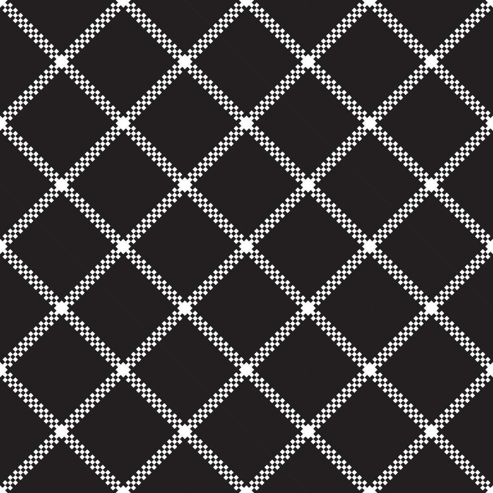 Seamless background with small squares merging white lines on a black background. vector