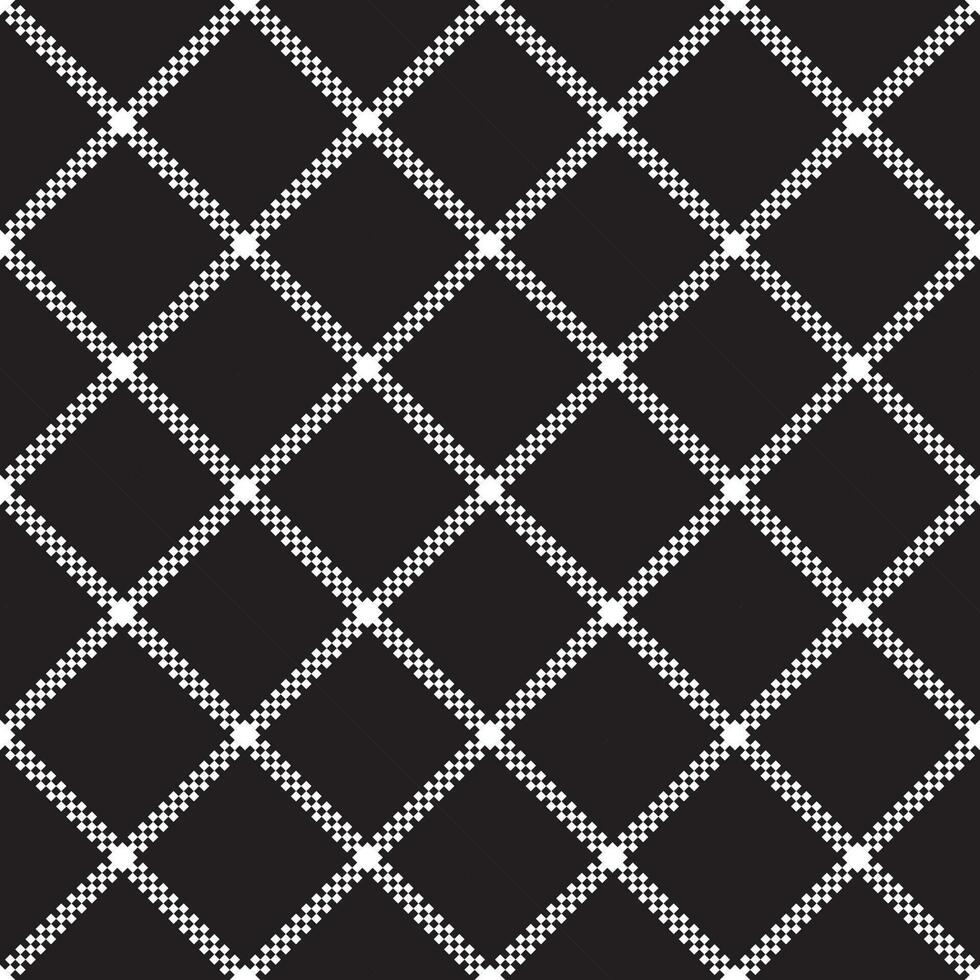 Seamless background with small squares merging white lines on a black background. vector