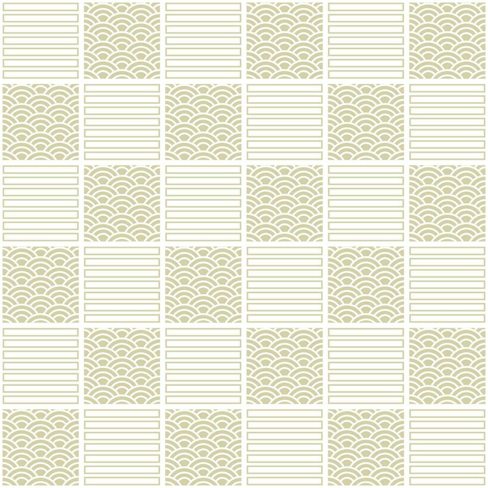 Light green Japanese style wave pattern seamless background vector