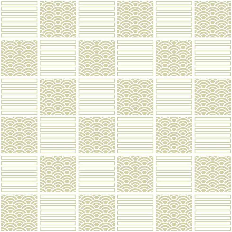 Light green Japanese style wave pattern seamless background vector