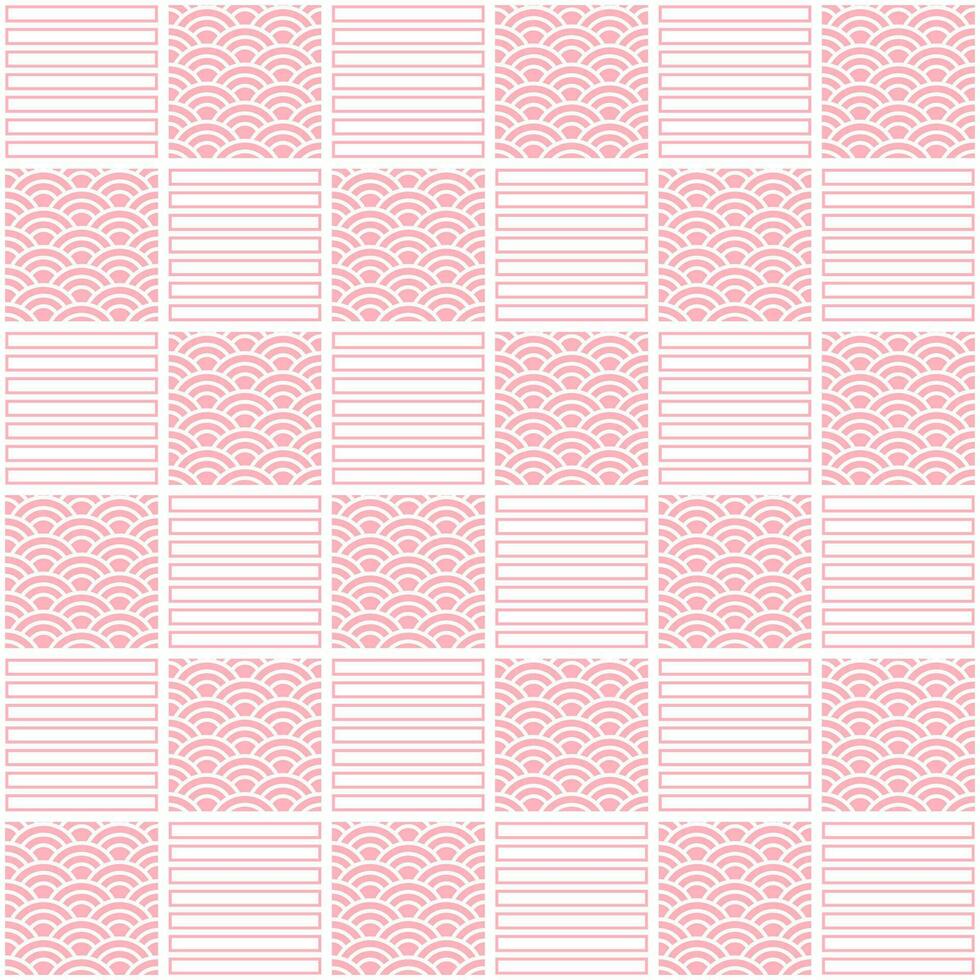 Pink Japanese style wave pattern seamless background vector