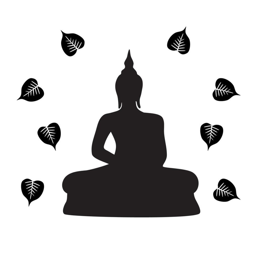 vector buddha buddhism black shadows 7516614 Vector Art at Vecteezy