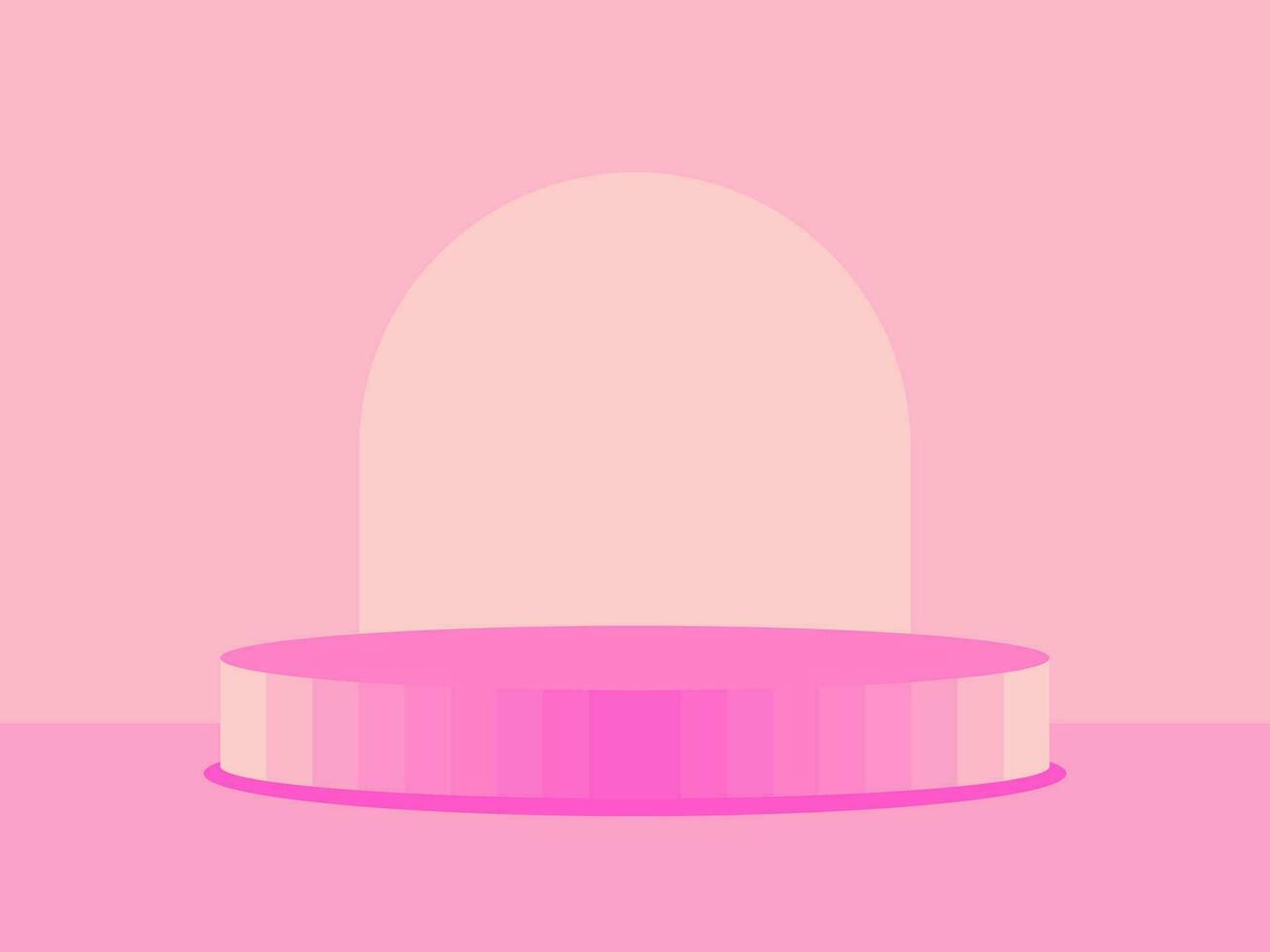 light pink display stand and pink background vector