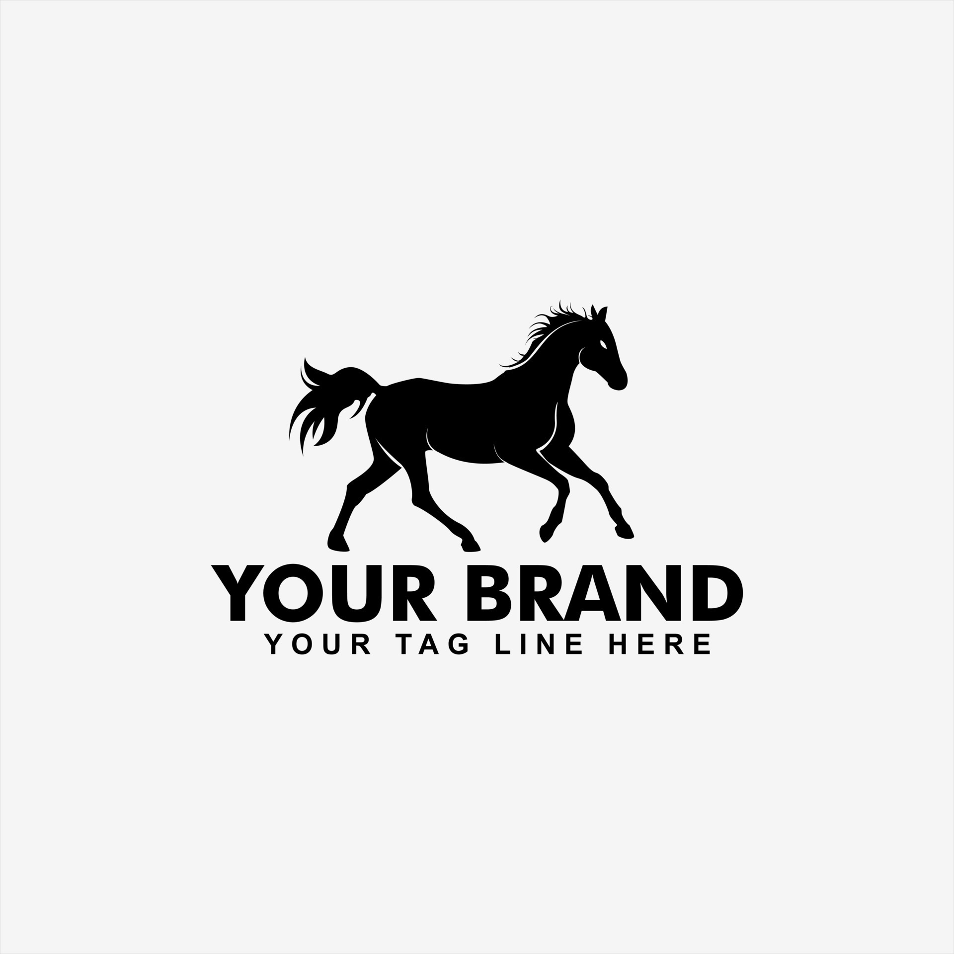 vector illustration design logo template horse running silhouette