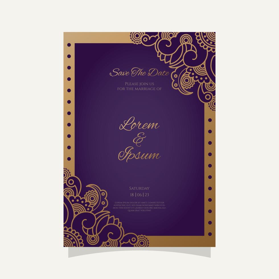 invitación de boda de lujo dorado degradado. - vectores. vector