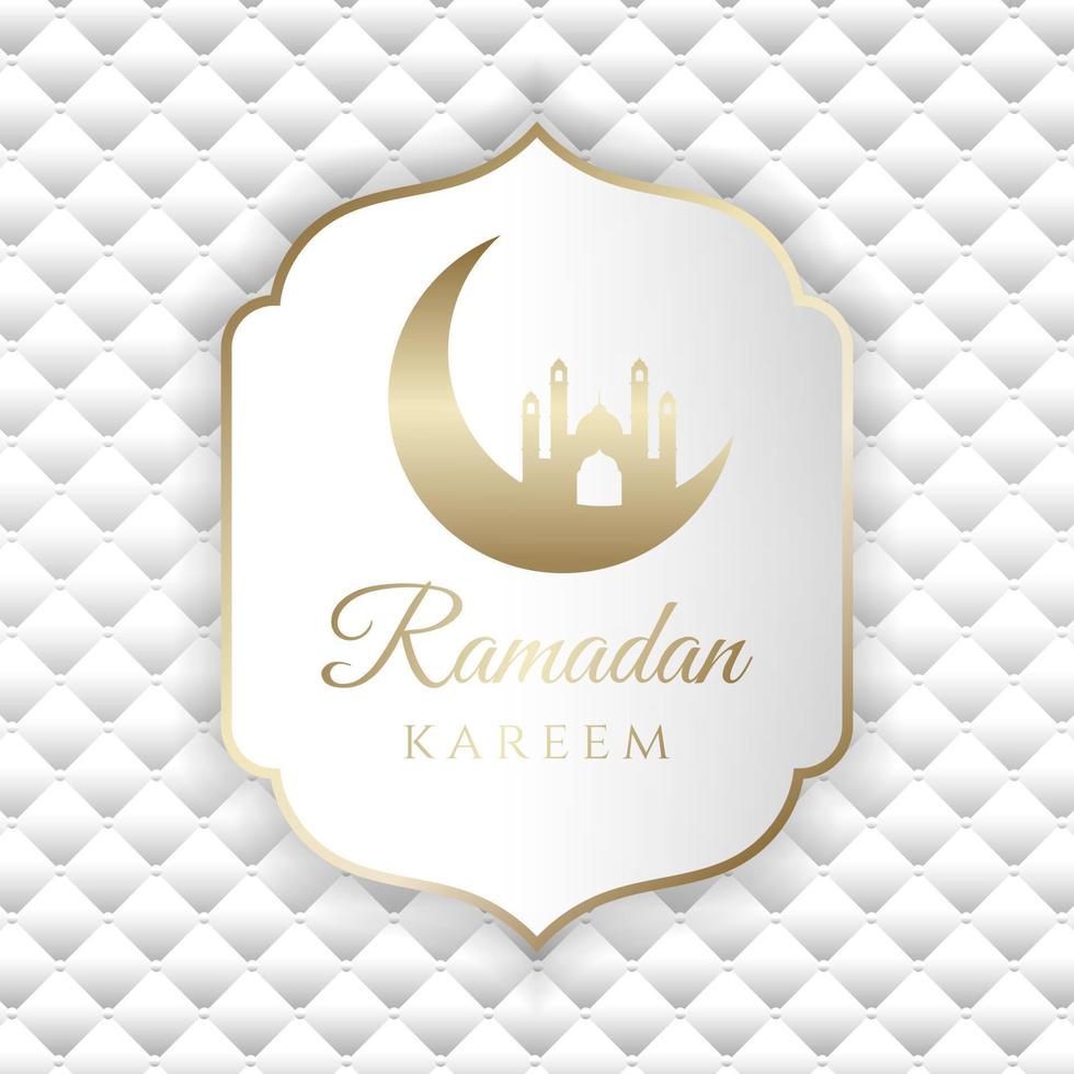 Elegant background for ramadan kareem in white and gold. - Vector. vector