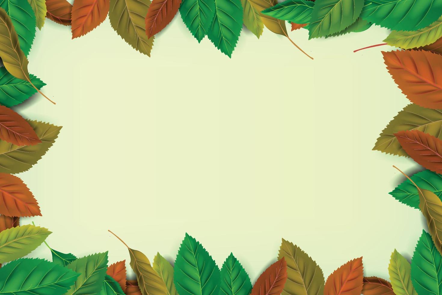 center area space frame with colorful leaves vector illustration flay layout