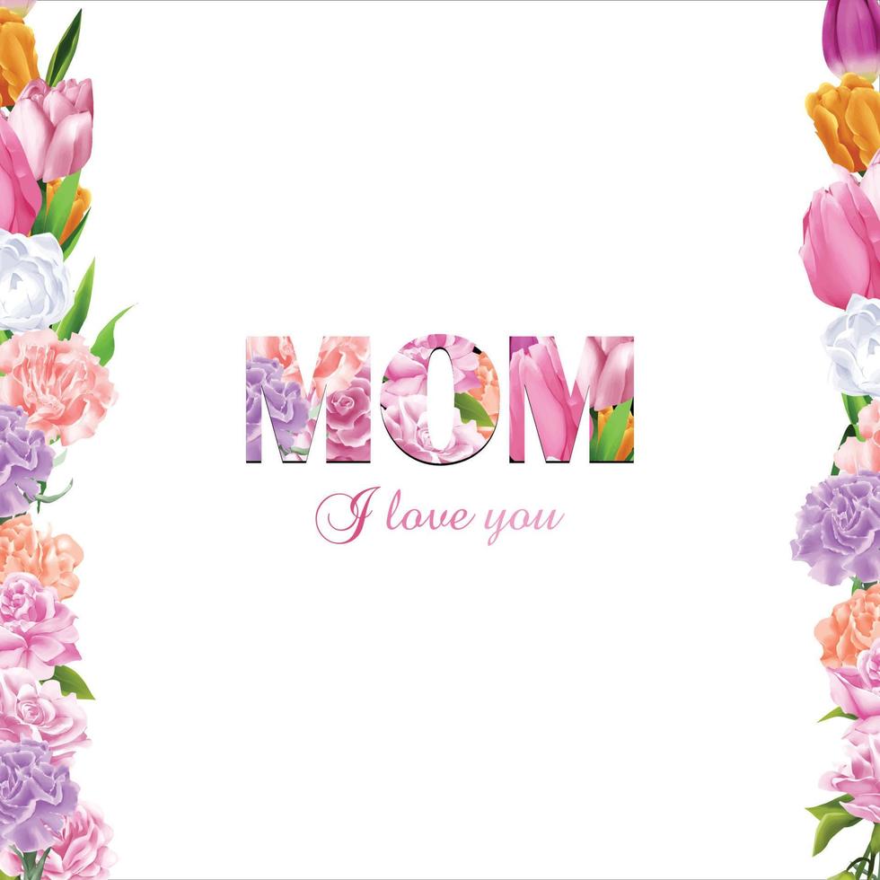 Mother's day blank space graphic vector illustration on white ,mock up of mother's day festival