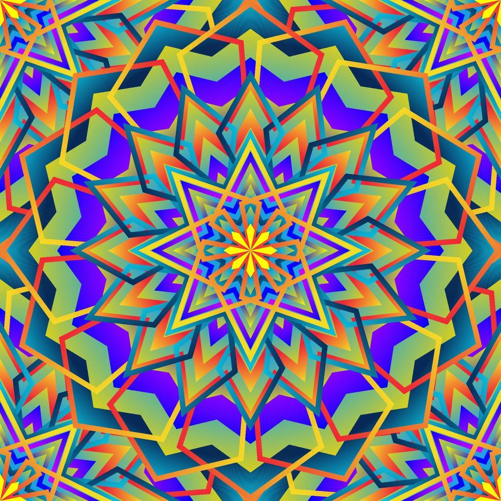 caleidoscopio fractal a todo color vector