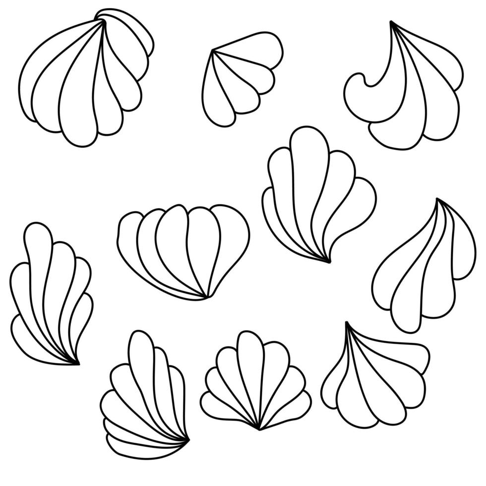 Vector illustration doodle shell-like elements