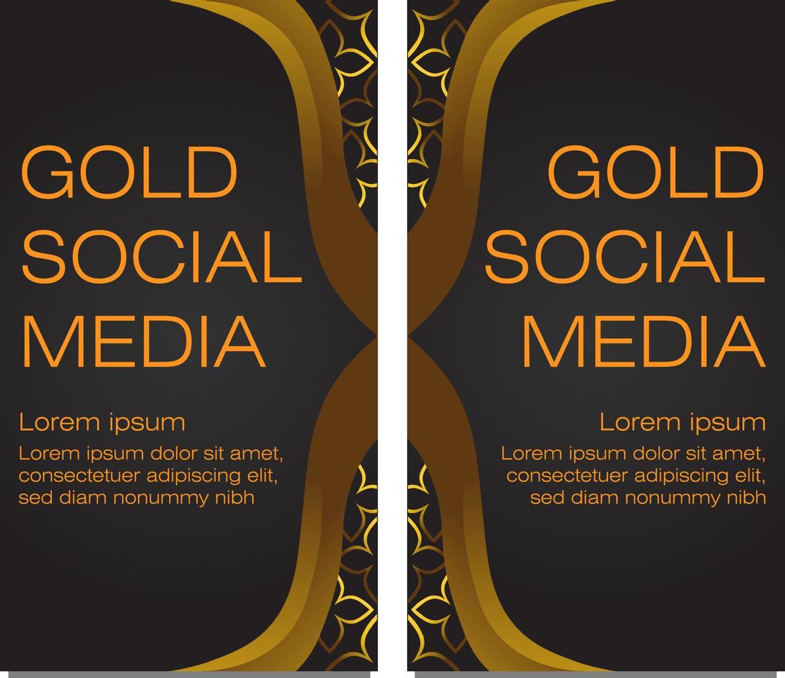 black gold social media stories template vector