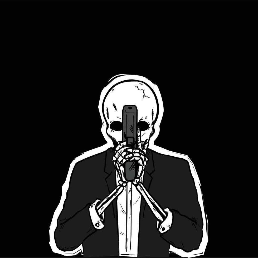 Skull Gun Illustration vector