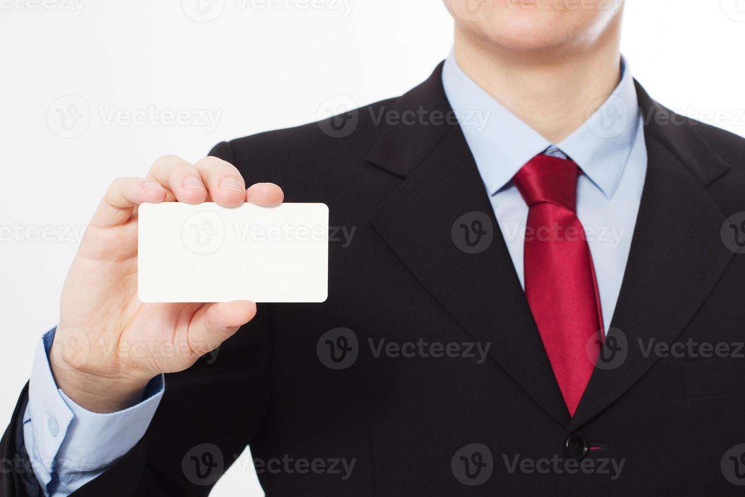 Template and Blank Business card in Man's hand. Selective focus photo