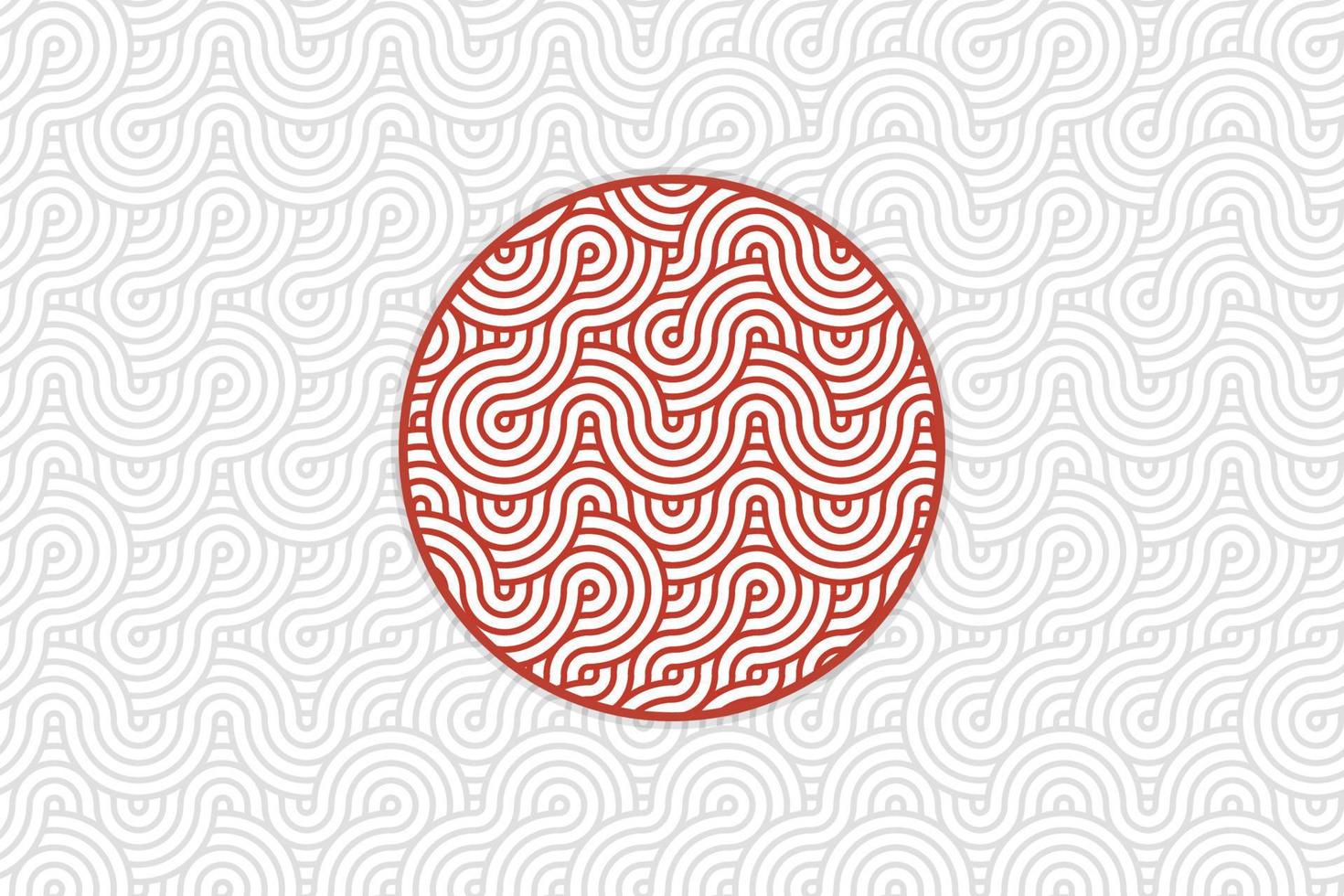 Abstract Japanese Flag Background With Wavy Lines vector