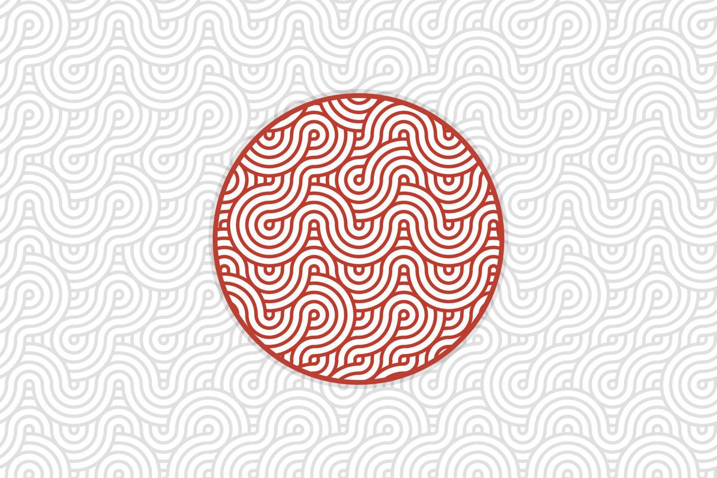 Abstract Japanese Flag Background With Wavy Lines vector