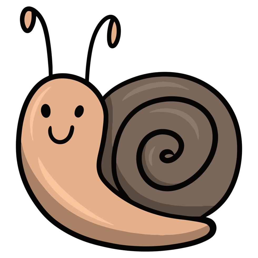 lindo caracol marrón de dibujos animados, personaje, ilustración vectorial  sobre fondo blanco 7517399 Vector en Vecteezy