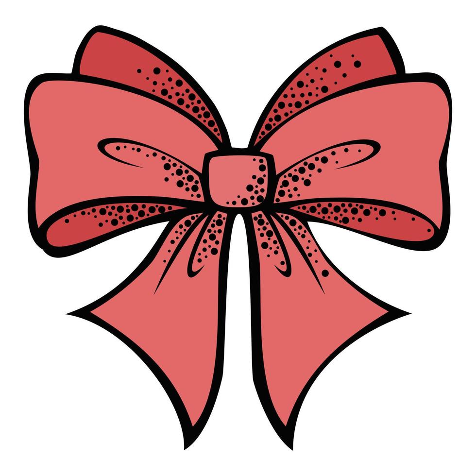 Red decorative bow, vector illustration