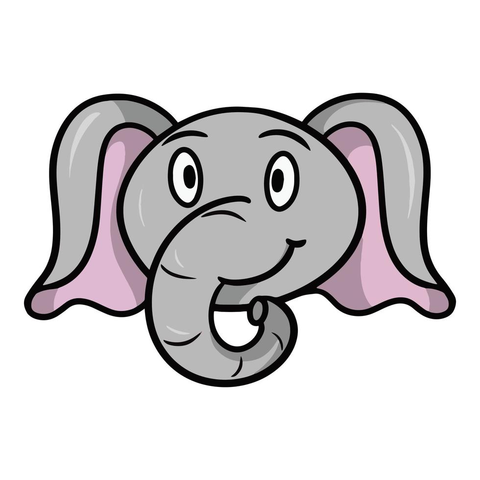 pequeño elefante lindo, emociones de elefante de dibujos animados, ilustración vectorial sobre fondo blanco vector