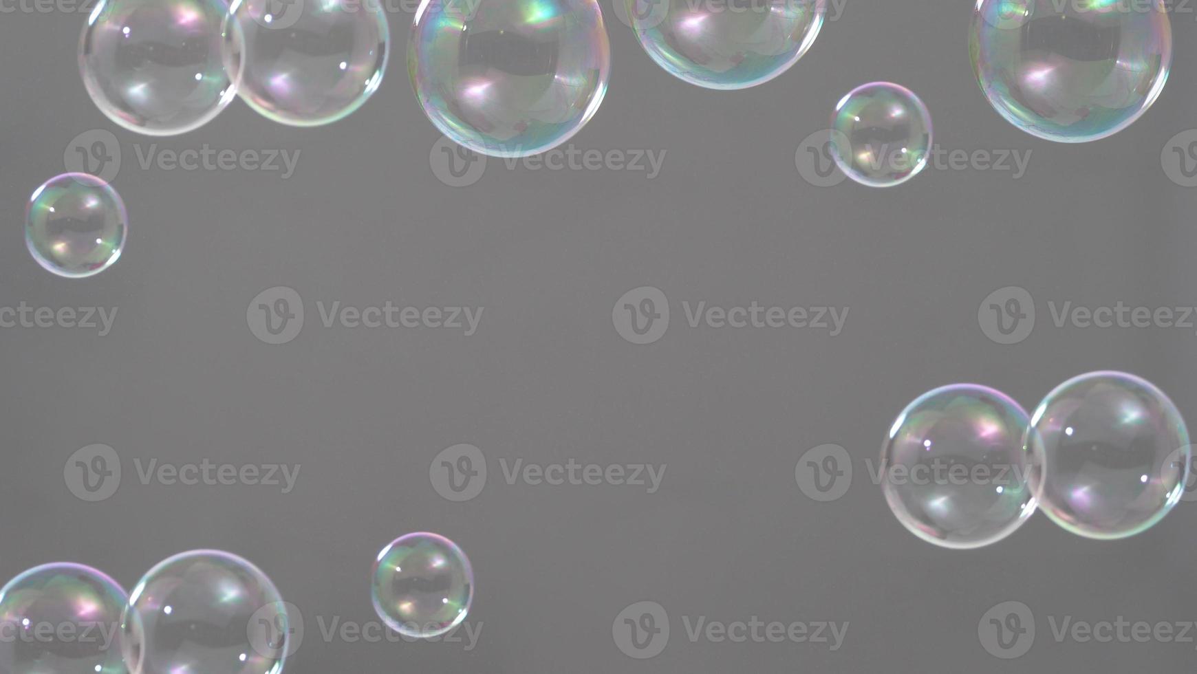Soap bubble drop or Shampoo bubbles floating like flying in the air photo