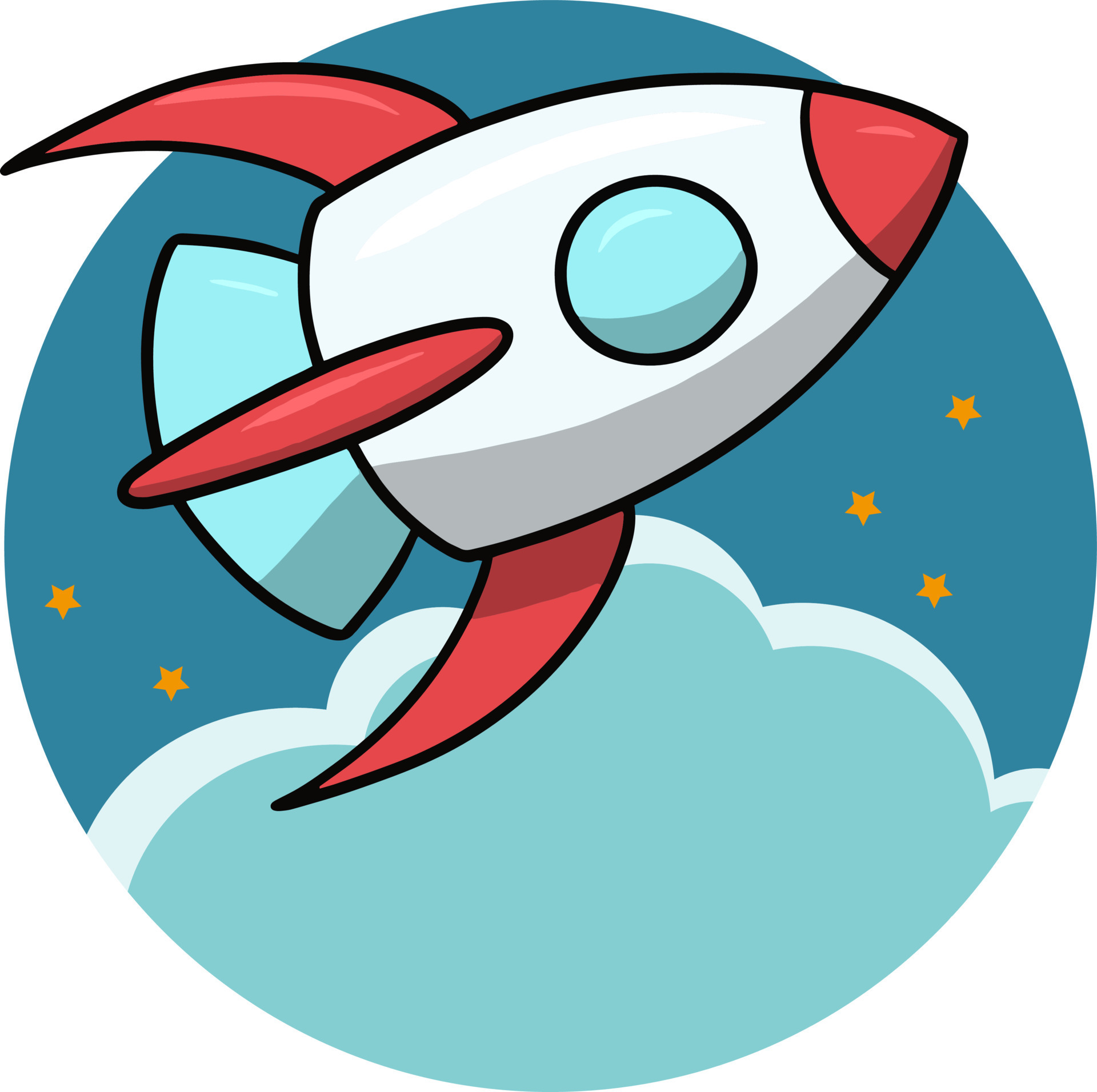 Bright cartoon space rocket flying in space among the stars, vector illustration, round card, logo 7517568 Vector Art at Vecteezy Bright cartoon space rocket flying in space among the stars, vector illustration, round card, logo 7517568 Vector Art at Vecteezy