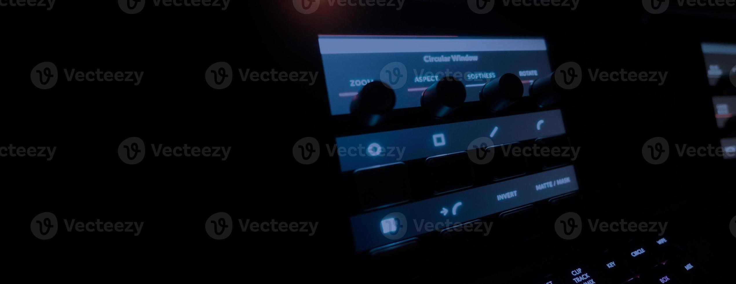 Video editing controller machine for color edit in post video production. photo