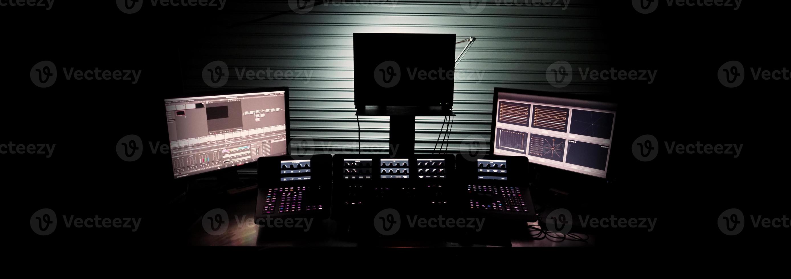 Video editing controller machine for color edit in post video production. photo
