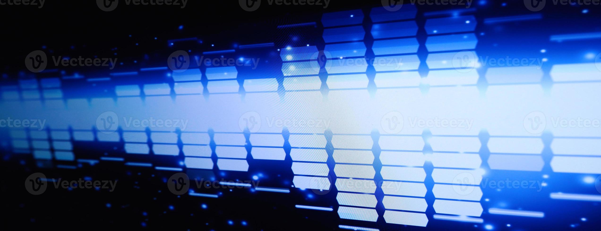 Sound equalizer. Wave pattern of music sounds element on monitor screen. photo