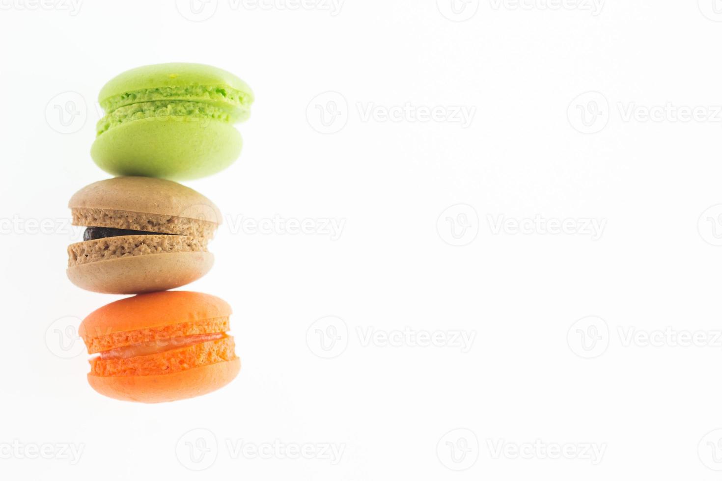 macaroons white color background photo