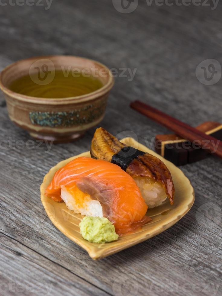 sushi  and tea drinking set photo