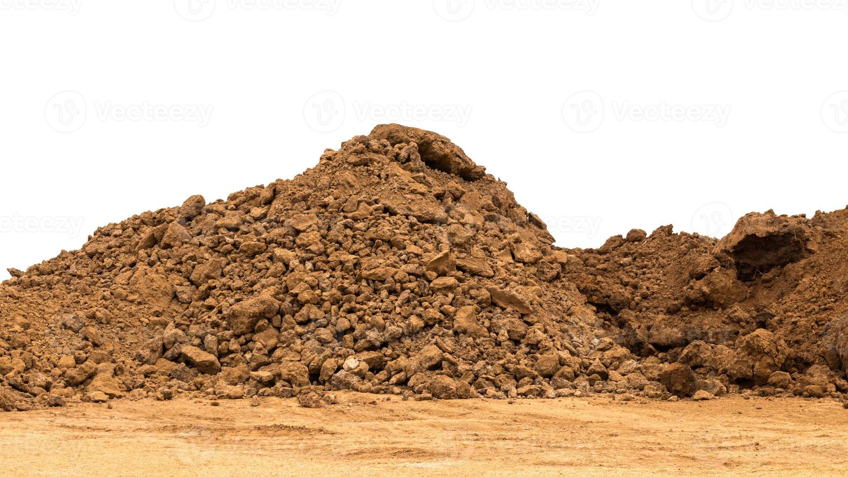 Pile of soil on the ground. photo