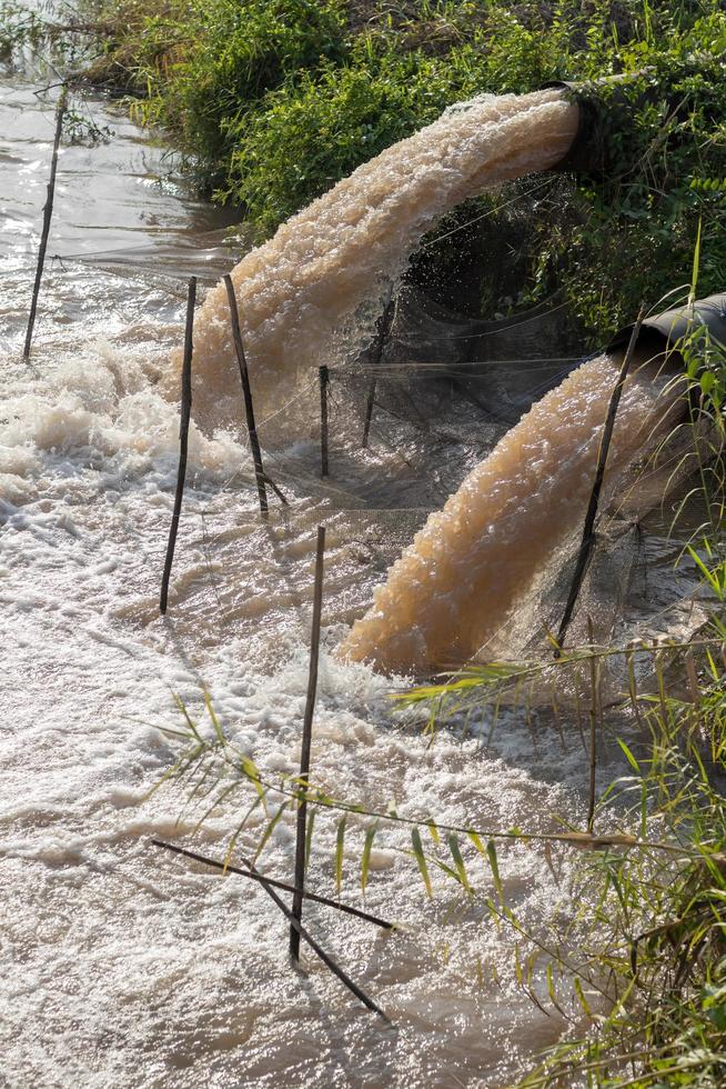 Water flows from both sewers into the canal. photo