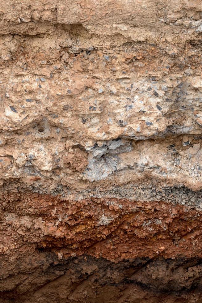 Gravel section with concrete under the road. photo