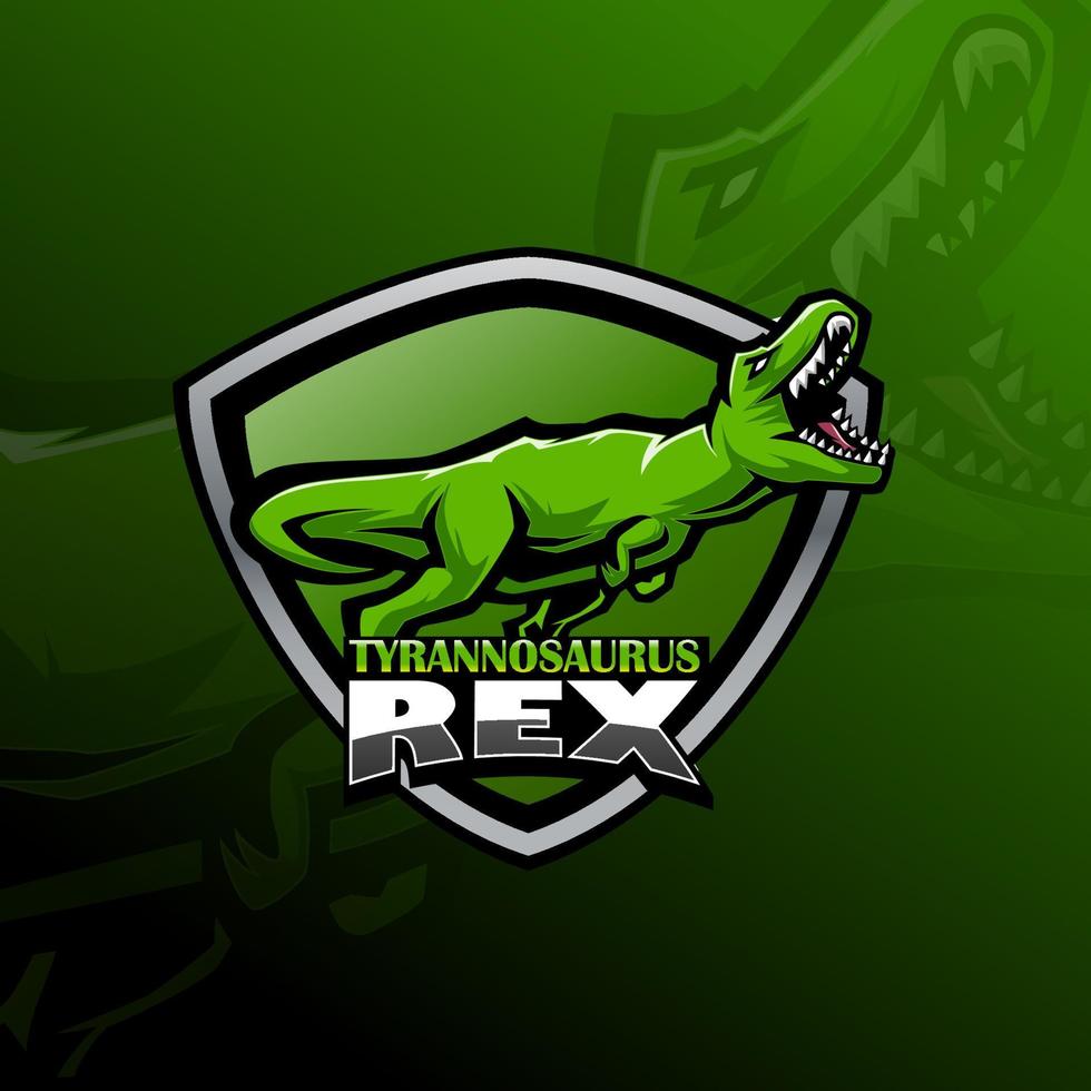 diseño del logotipo de la mascota del tiranosaurio rex esport vector