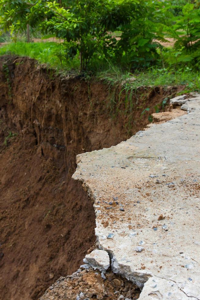 Concrete crash land slides. photo